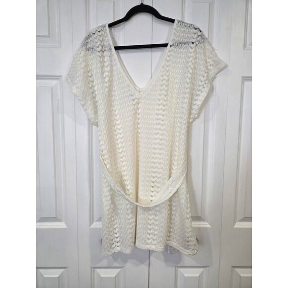 Kona Sol White Crochet Lace Swim Cover XL - Picture 2 of 6